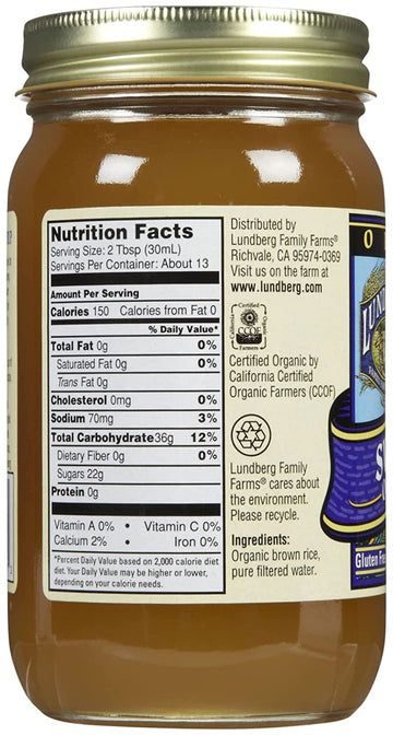 Lundberg Organic Brown Rice Syrup-21 Oz