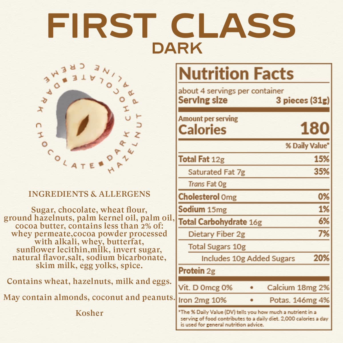 Bahlsen, Cookie Frst Clss Choc Drk, 4.4 Oz, (Pack Of 12)