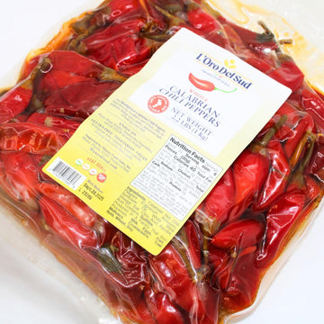Whole Calabrian Chili Peppers In Oil, 2.2 Lb / 1 Kg (900 Gr Drained), 100% Certified Authentic, Cryovac, Authentic Chilies From