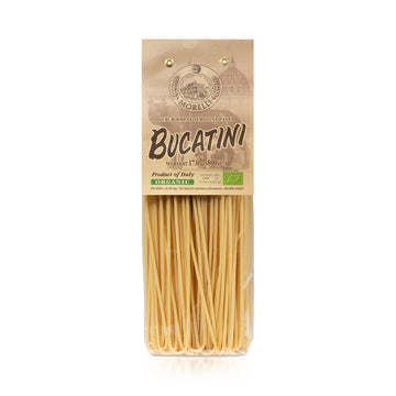 ANTICO PASTIFICIO MORELLI Bucatini Pasta Noodles - Organic Durum Wheat Semolina - 17.6oz (Pack of 12) - Yellow