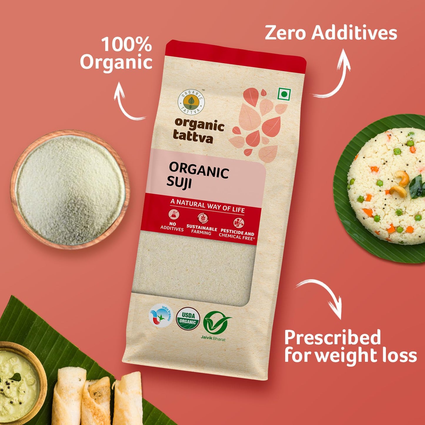 Organic Tattva Suji, 500G