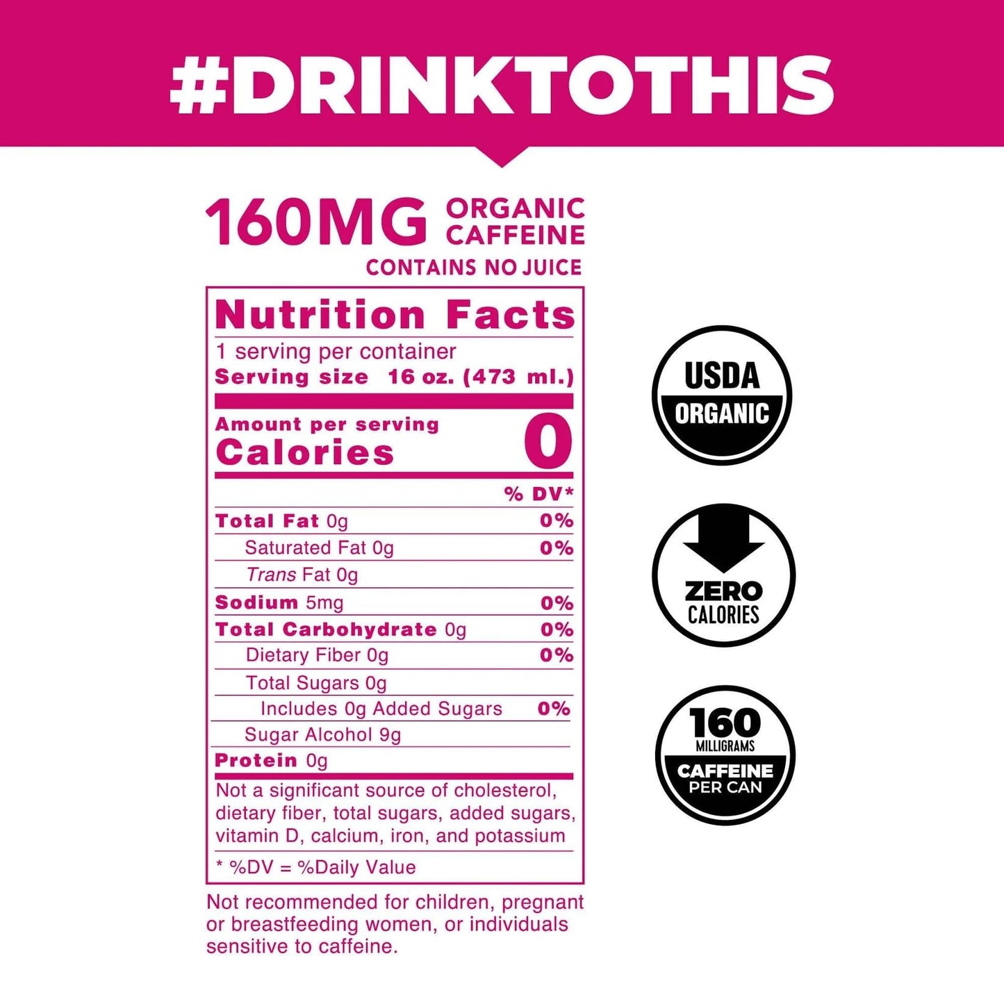NEW CLEAN Cause Zero Sugar Strawberry Lemonade Yerba Mate Tea Sparkling  USDA Organic Energy Drink Alternative  Zero Calorie  160mg Natural Caffeine  Soda Alternative (16oz cans  12-Pack Case)