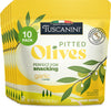 Tuscanini Italian Garlic Flavor Snack Olives, 1 oz (10 Pack) Convenient Pitted Olive Pouches for Snacking | No Oil | Gluten Free