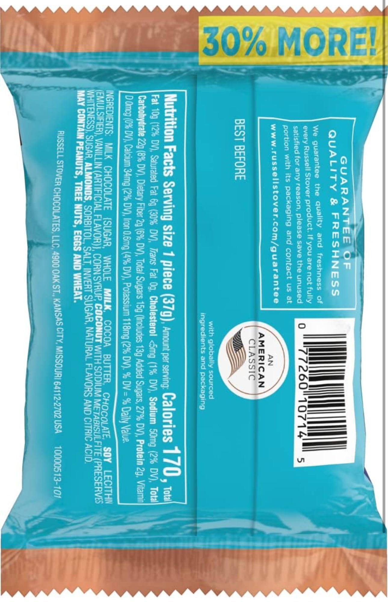 Russell Stover Easter Dark Chocolate Coconut Crme, 1.3 Oz Each (Pack Of 18)