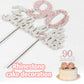 Laskyer 90 & Fabulous Silver Pink Rhinestone Cake Topper - Happy 90Th Birthday Cheers To Ninety Years Old Bday Party Metal Spark