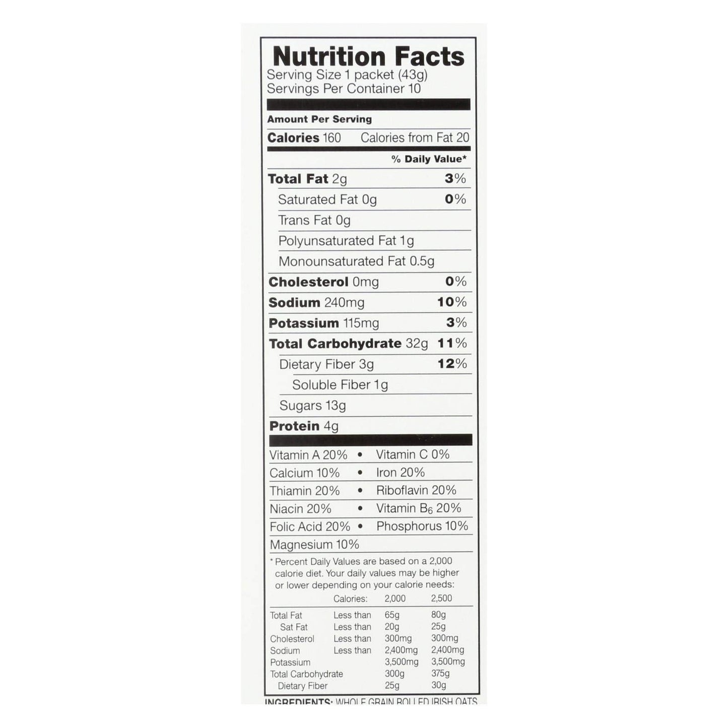 Mccann'S Instant Irish Oatmeal, Maple And Brown Sugar Flavor, 10 Count (Pack Of 12)