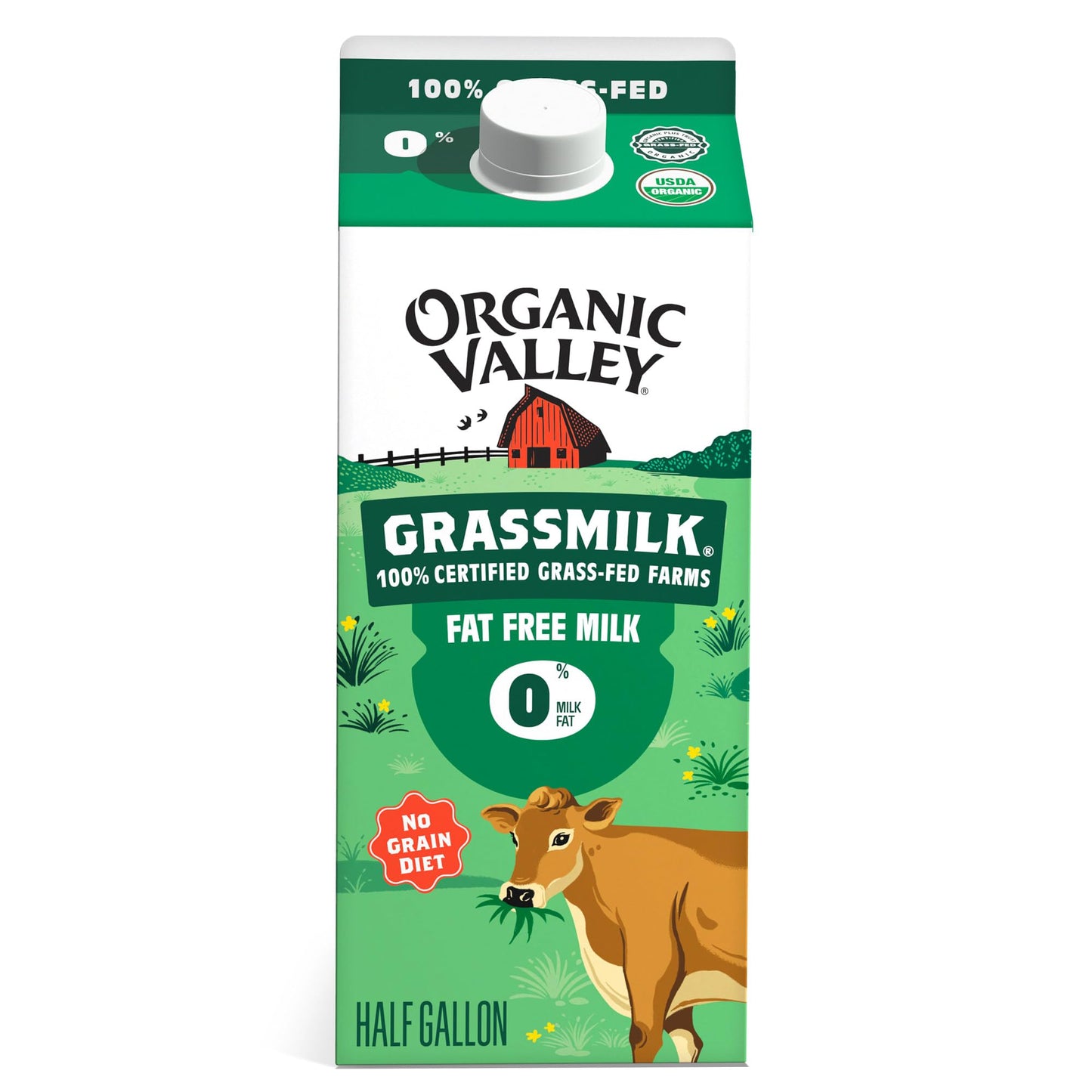 Organic Valley Grassmilk Fat Free Milk, Organic, 64 Fl Oz