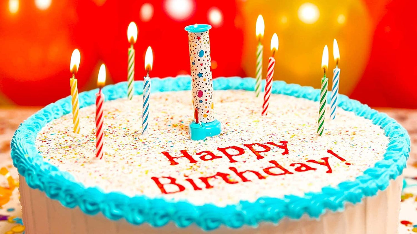 BEST PARTY EVER! Confetti Candle Cake Topper, Edible Sprinkles, 2-Pack, Blue