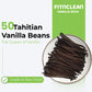 FITNCLEAN VANILLA 50 Tahitian Vanilla Beans Grade B, 5-6 NON-GMO Whole Natural Raw Pods, 50 Count