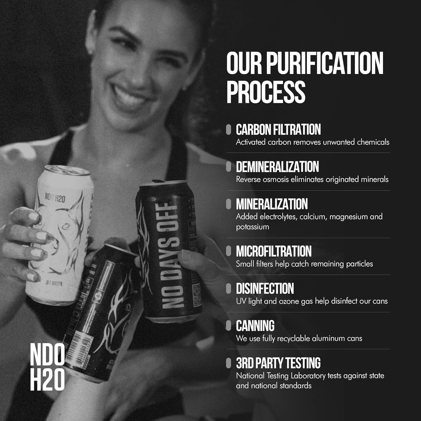 No Days Off Premium Water (Still), 12 Pack - 16 Fl Oz/Can, 5.68L Total, Reverse Osmosis Canned Alkaline Water With Essential Min