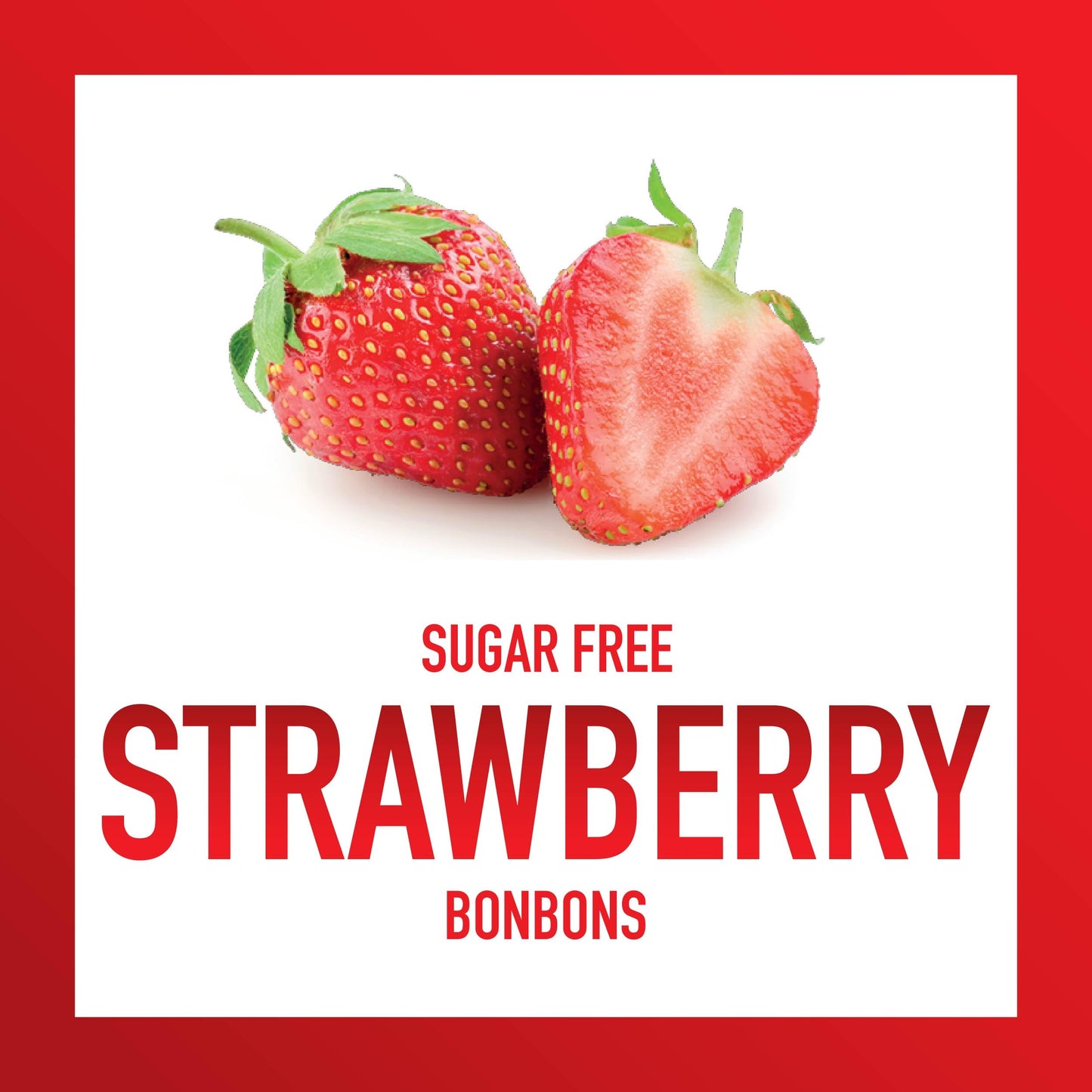Swiss Imports Sugar Free Bonbons Hard Candy Drops, Strawberry, 100 Individually Wrapped Pieces, 250G/8.8Oz
