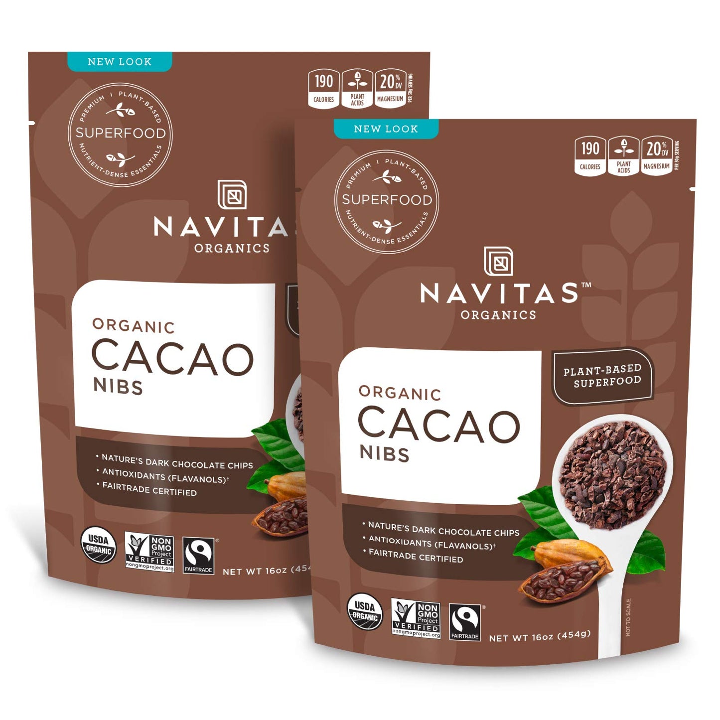 Navitas Organics Cacao Nibs - Unsweetened Dark Chocolate Crunch - Antioxidants, Minerals, Fiber - For Trail Mix, Baking & More -