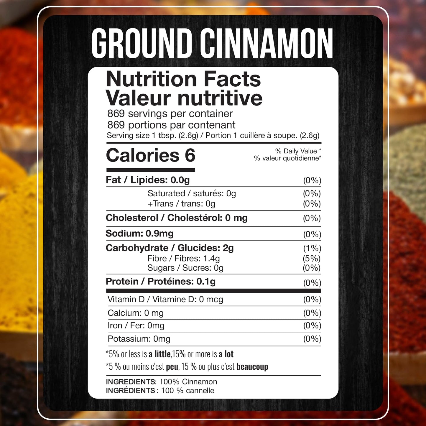 Fresh Finest Ground Cinnamon Powder - Kosher Certified, 5 LB Pack