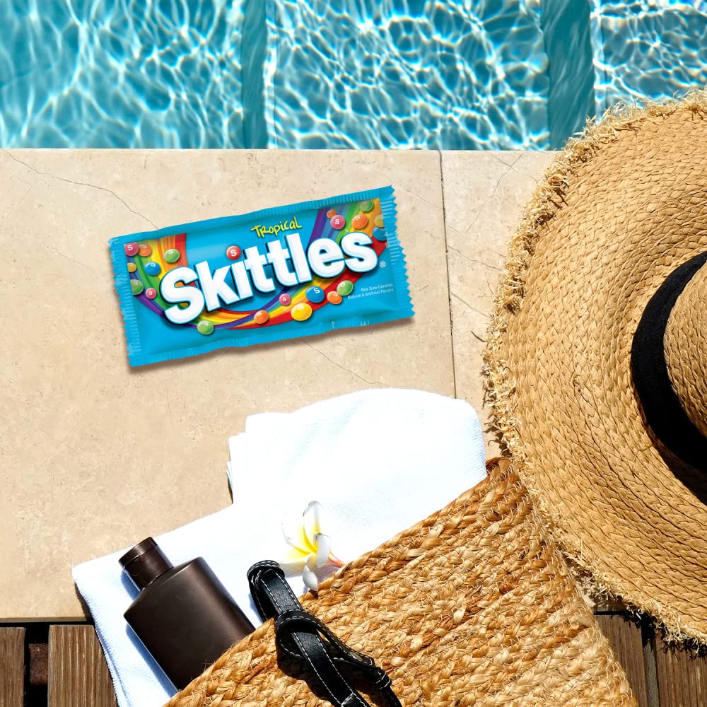 Skittles Tropical Summer Chewy Candy Assortment, 36 Ct Bulk Candy Box