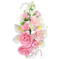 OCREME Gumpaste Flower Spray - Roses & Calla Lilies, Pink/Yellow, Model OCFLR-114