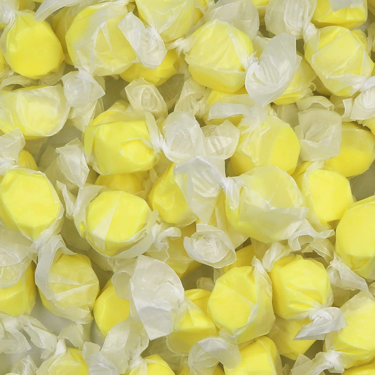 Gourmet Soft and chewy Salt Water Taffy Candy - Individually Wrapped - Bulk bag (Yellow Lemon, 5 Pound (Pack of 1))