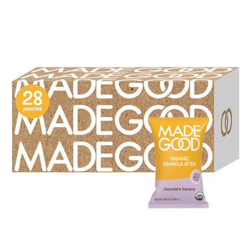 MadeGood Chocolate Banana Granola Bites, 28 Count, Organic and Delicious Snacks