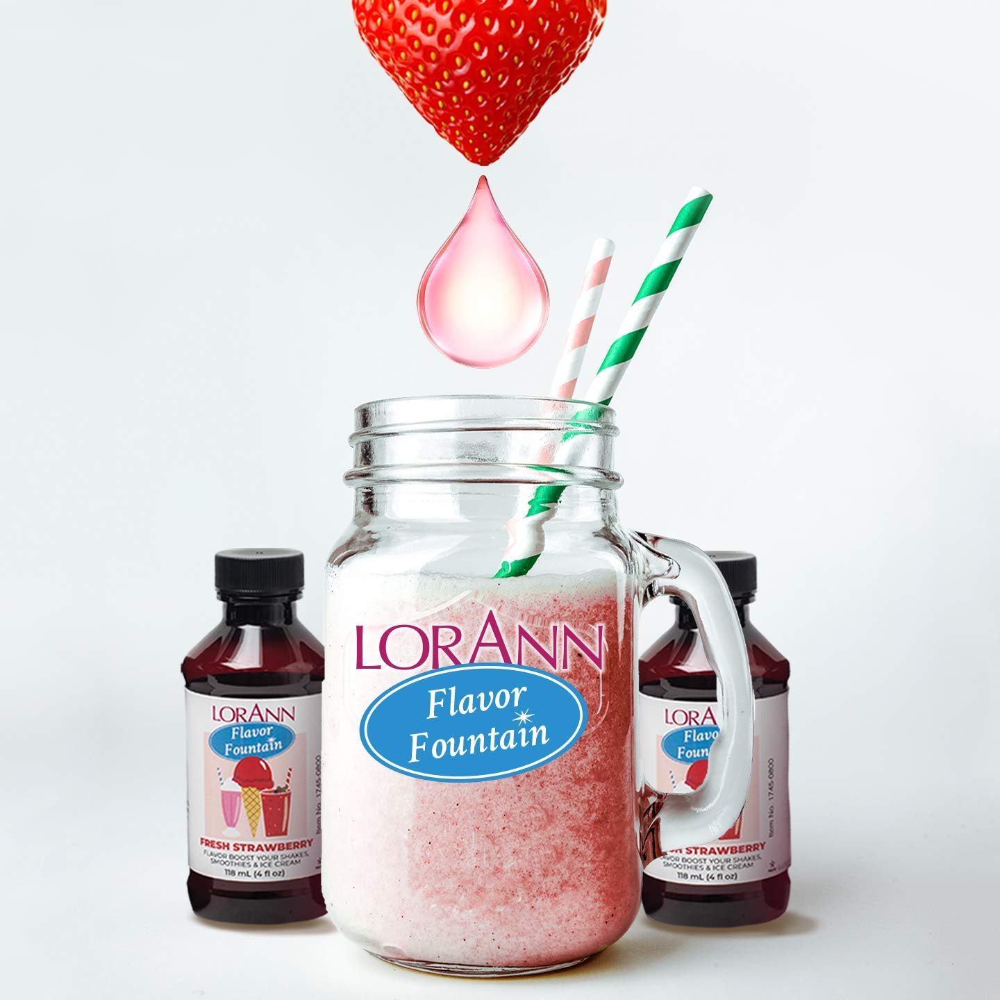 LorAnn Fresh Strawberry Flavor Fountain, 4 oz Bottle