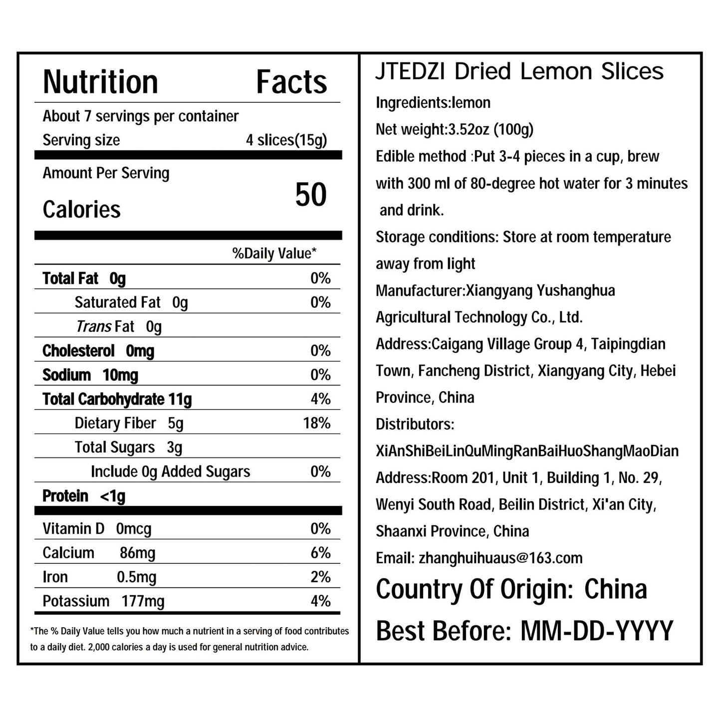 Jtedzi Dried Lemon Slices 3.52 Oz/100G, Dehydrated Lemon Slices For Cocktails Garnish, Natural & No Sugar Added