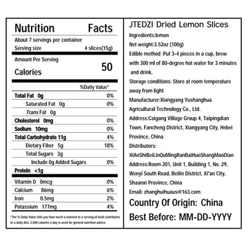 Jtedzi Dried Lemon Slices 3.52 Oz/100G, Dehydrated Lemon Slices For Cocktails Garnish, Natural & No Sugar Added