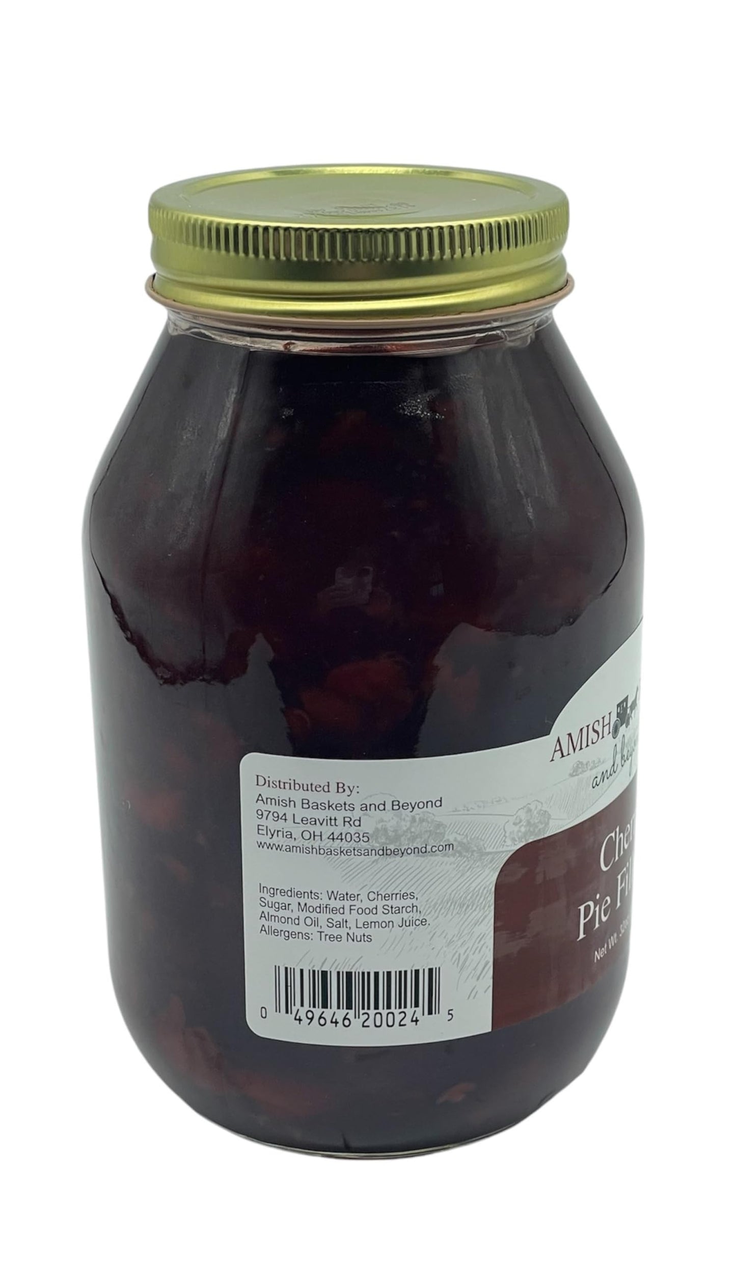Amish Cherry Pie Filling Non Gmo Vegan All Natural - 32 Oz