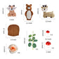RASSLISA Woodland Animal Cake Toppers, Fox Bear Deer, Clay Decorations, Flowers, Model LISA-LS-NN-XG03