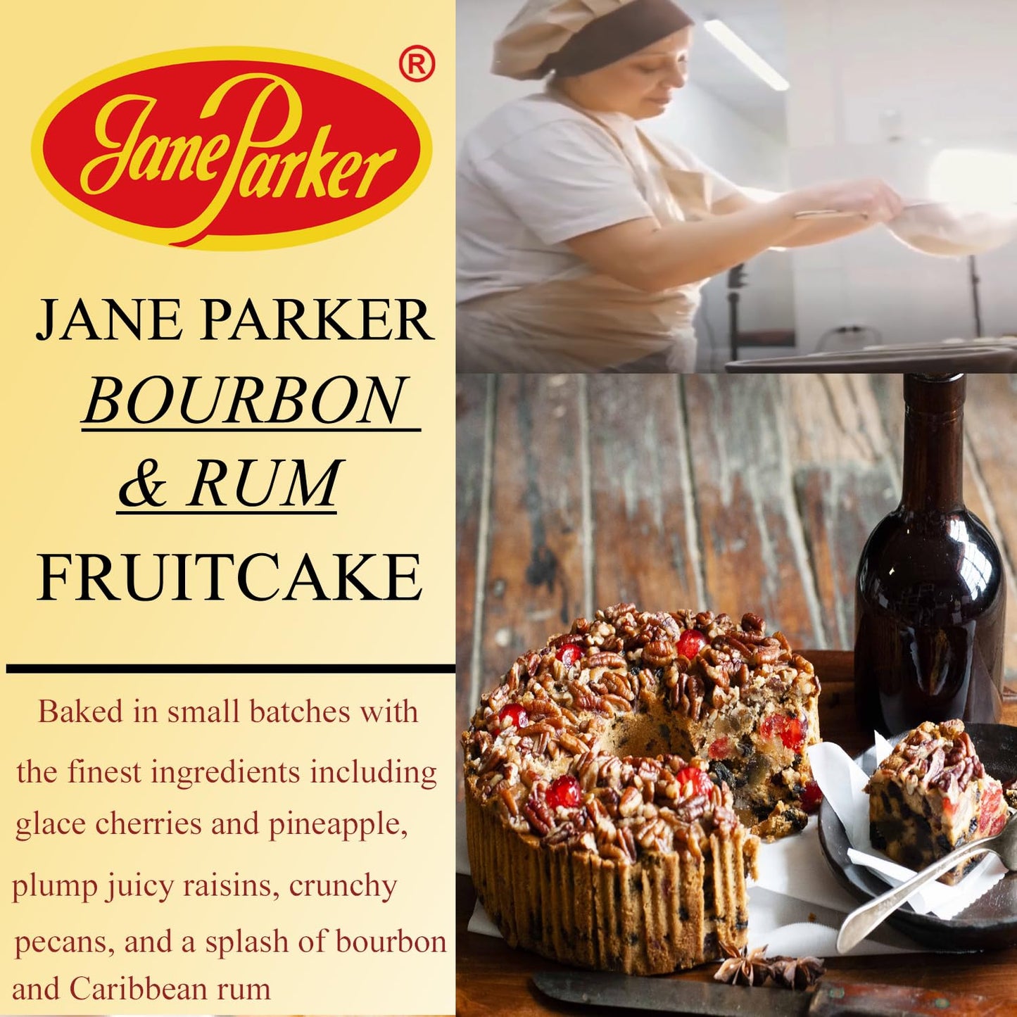 Jane Parker Fruitcake Holiday Cake, 48 Ounce in Collectible Tin, Perfect for Christmas Celebrations