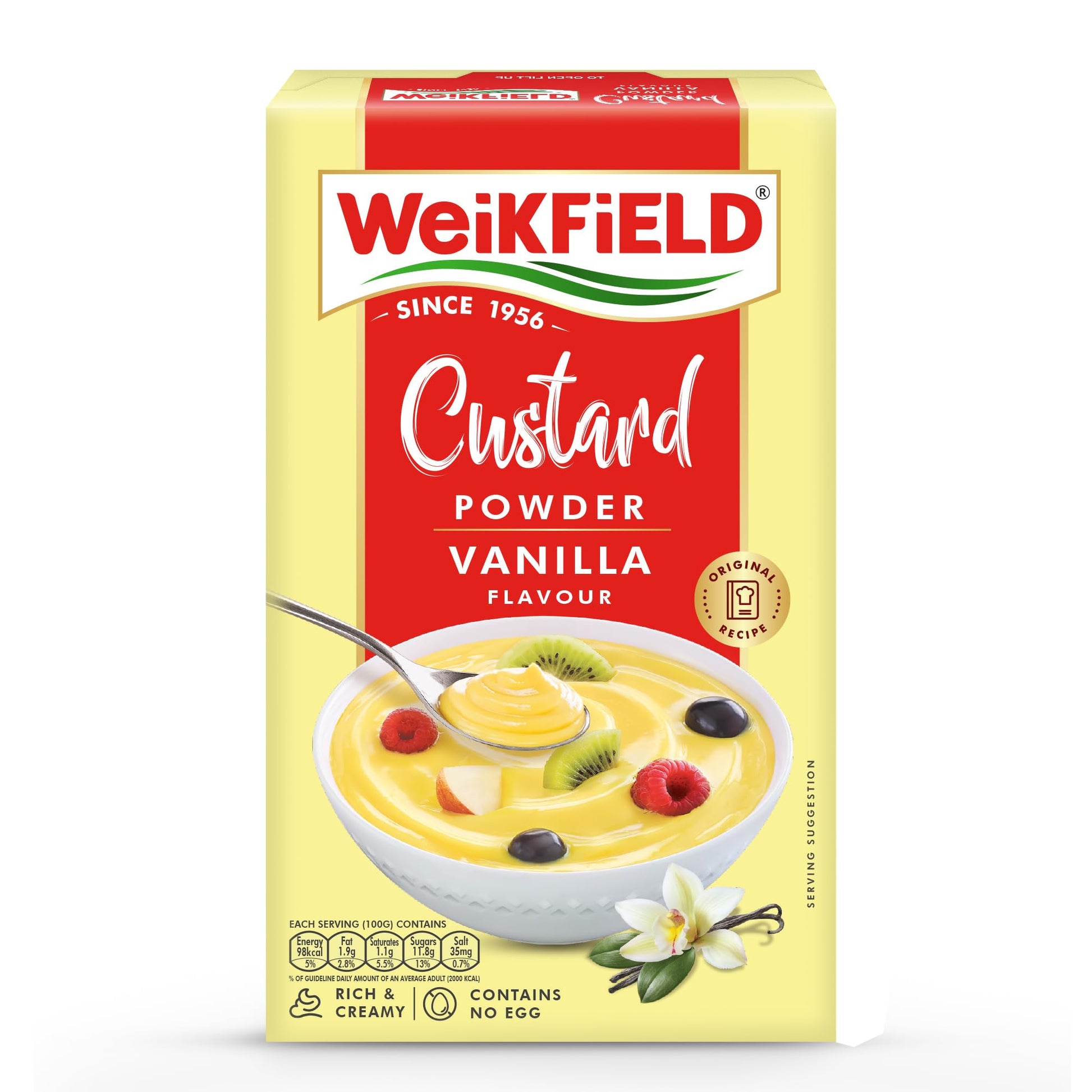 Weikfield Custard Powder, Vanilla Flavour, 500g Carton