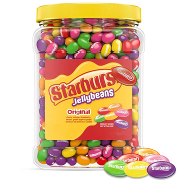 Bulk Jelly Bean Candy Large Bucket - 54oz Assorted Fruity Flavors, Soft, Chewy JellyBeans Bulk Resealable Jar for Easter Baskets