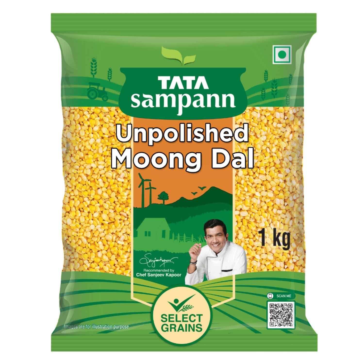 Tata Sampann Unpolished Moong Dal (Split)  1Kg