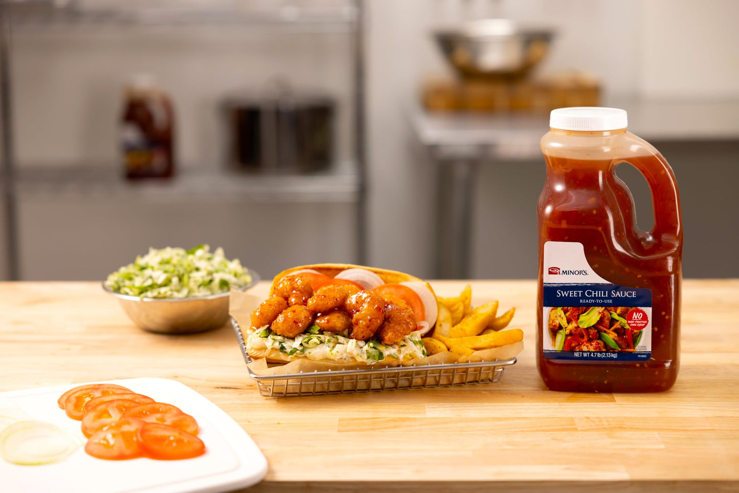 Minor'S Vegan Sweet Chili Sauce, Sweet And Spicy Hot Sauce, Tangy Flavor For Wings, 4 Lb 11.2 Oz Jug