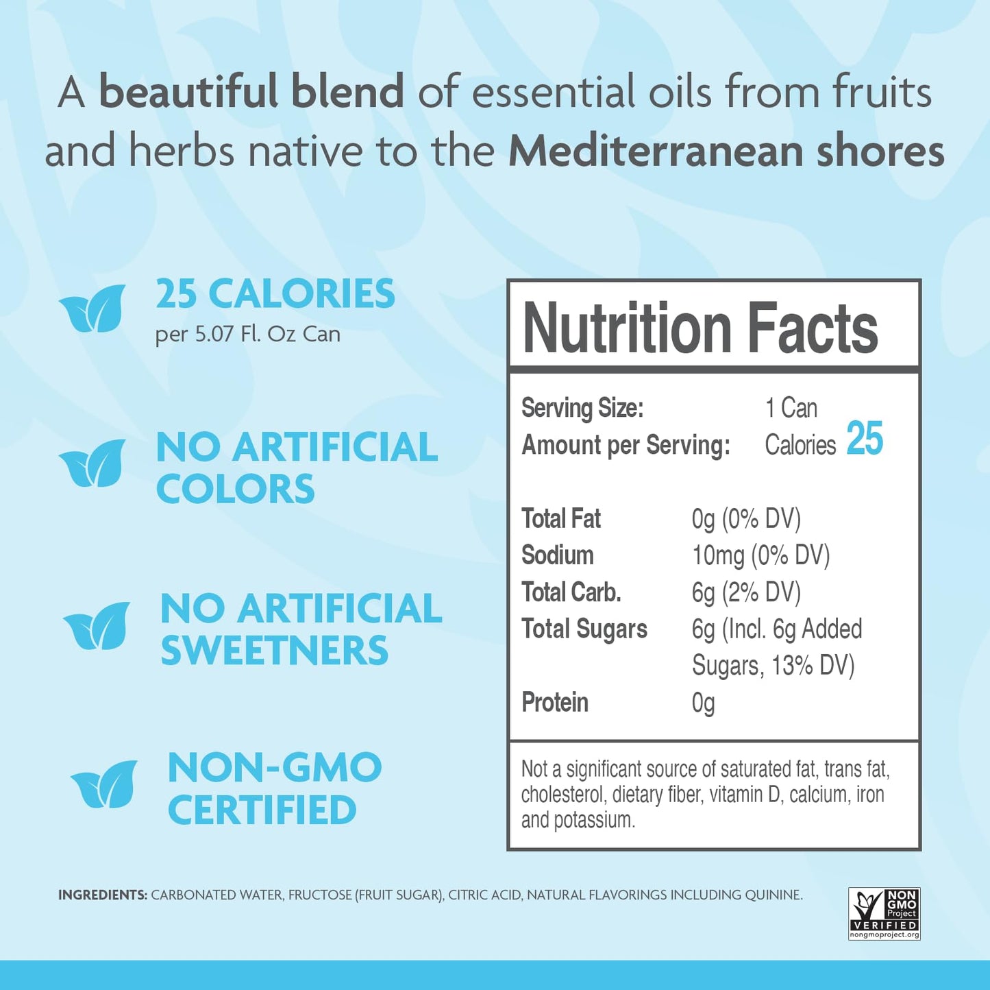 Fever-Tree Mediterranean Tonic Water - Premium Mixer - Naturally Sourced - 5.07 Fl Oz Cans - Pack of 24