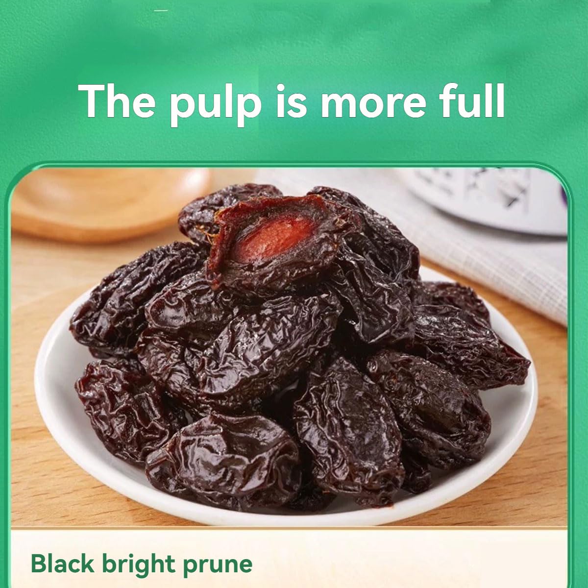 Five types mixed with fruit at 10.58oz/300g. Snowflake green plum, Yangmei, Ximei, semi dried plum, green plum, and mixed dried