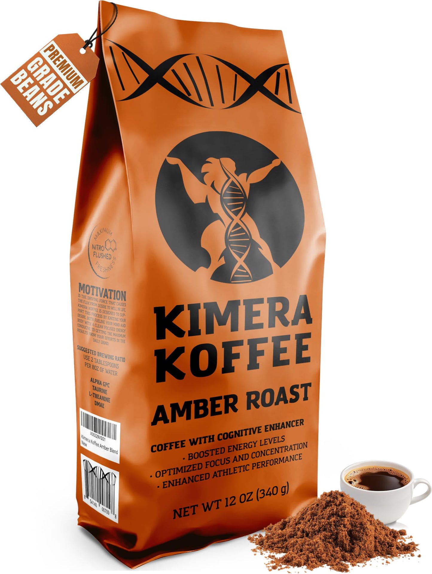 Kimera Koffee Organic Light Roast Ground Coffee Amber Blend 12oz