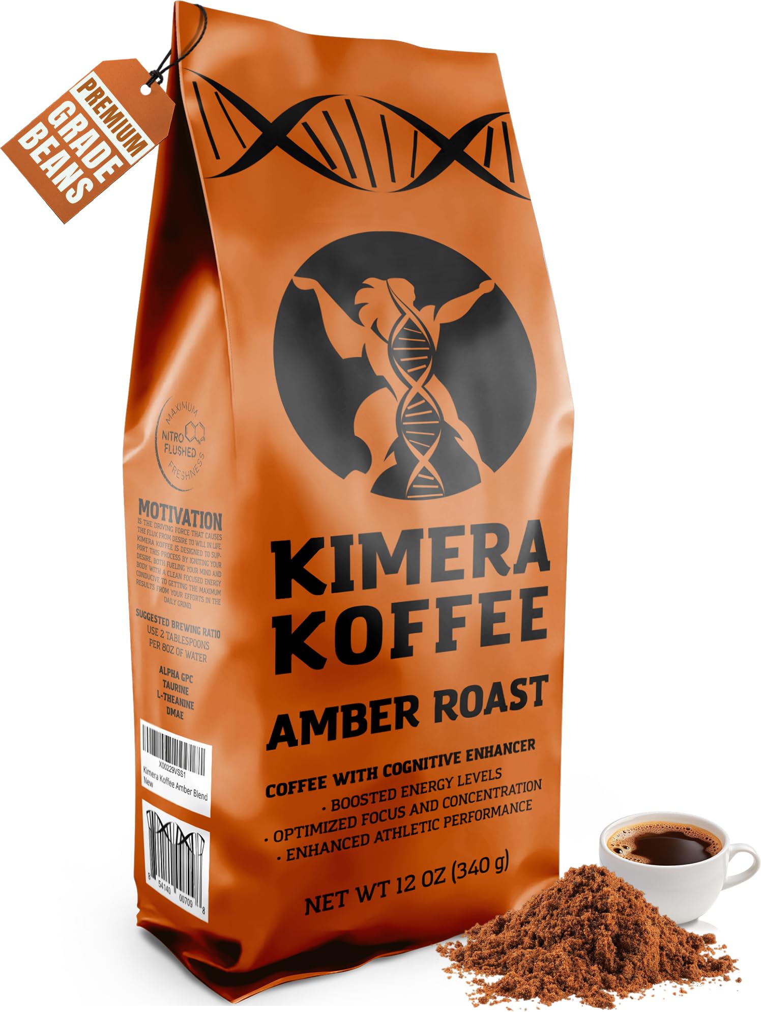 Kimera Koffee Organic Light Roast Ground Coffee Amber Blend 12oz