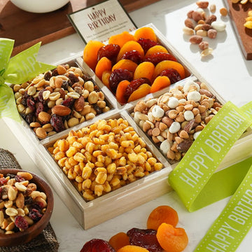 Broadway Basketeers Birthday Dried Fruit And Nuts Gift Basket Assortment For Men Women - A Healthy Celebration Gift For Families And Corporate