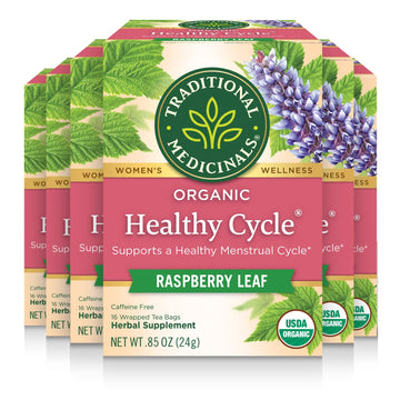 Traditional Medicinals Tea, Organic Healthy Cycle, Supports Healthy Menstrual Cycles, 96 Tea Bags (6 Pack)