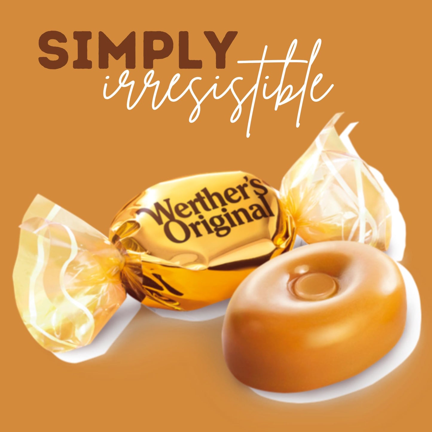 Sweetzo - Werthers Original Caramel Hard Candy, Individually Wrapped Shareable Bite Sized Candies, Office Jar Fillers, 2.36 Oun