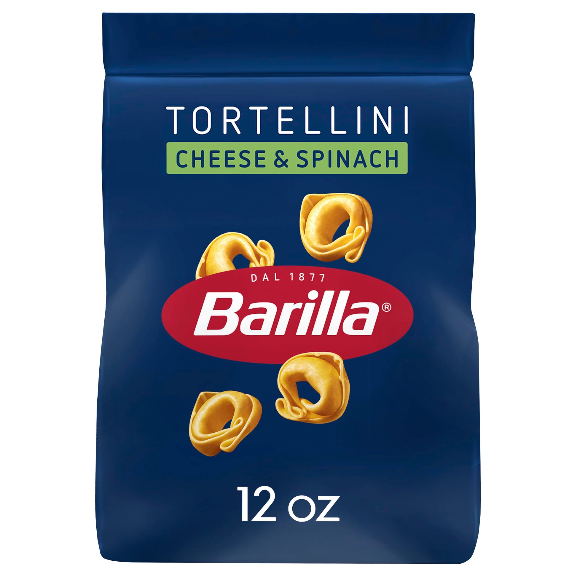 Barilla Cheese & Spinach Tortellini Pasta  12 Oz. Bag - 6 Servings Per Bag - Pantry Friendly Dried Tortellini - Made With Non-Gmo Ingredients
