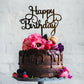HSDSH Happy Birthday Cake Topper Set, 20PCS Black Acrylic Cupcake Toppers for Birthday Party Decorations