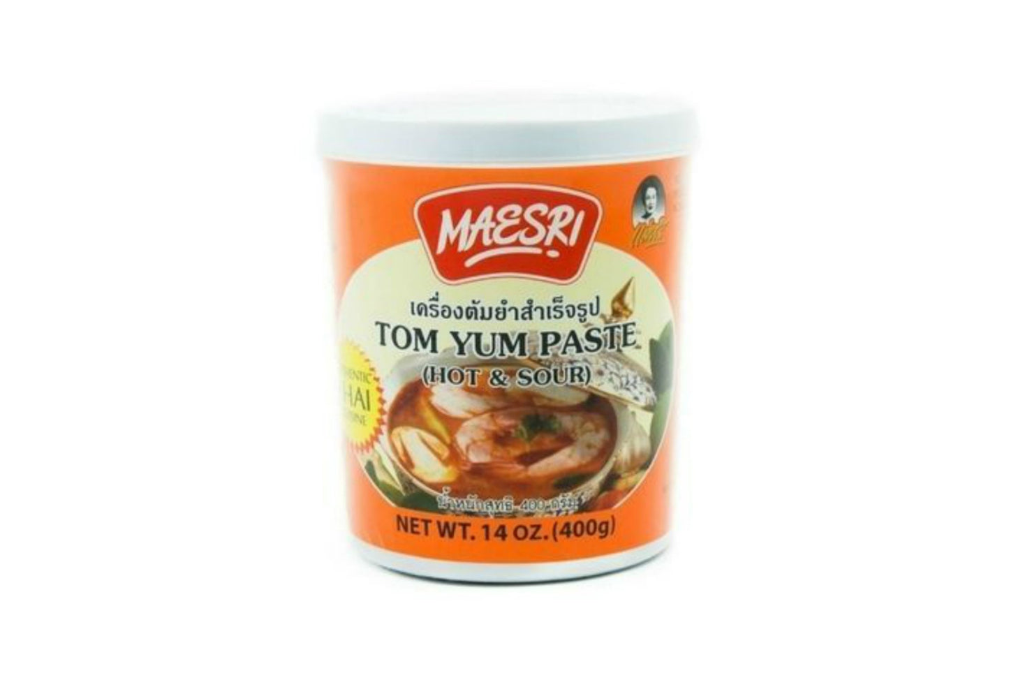 MAESRI Tom Yum Paste - Authentic Thai Soup Base - Hot & Sour, 14 Ounce