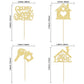 24Pcs Sweet Home Cupcake Toppers Glitter Key Housewarming Cupcake Pick Decorations For Welcome New Home Theme Party Cake Decorat