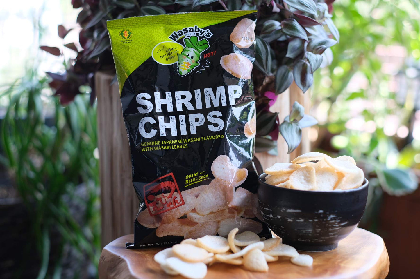 KINJIRUSHI BRAND Genuine Wasabi Shrimp Chips - 2 oz, Pack of 3, Japanese Snacks, Prawn  ers, Wasabi Snacks