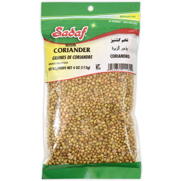 Sadaf Coriander Seeds Whole for Cooking - 4 Oz Resealable Bag - Light Brown