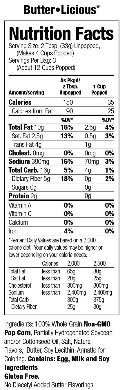 Jolly Time Microwave Popcorn Snack, Butter-Licious Flavor, Gluten Free, 3 Ounce (Pack of 24)