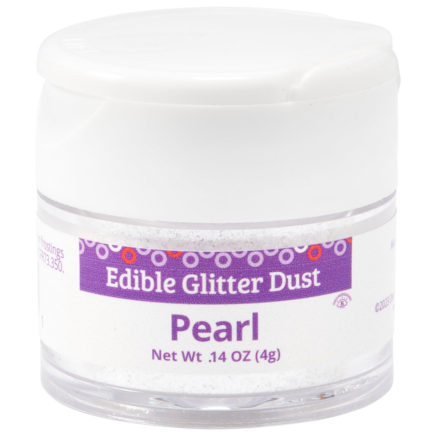 DecoPac Edible Glitter Dust | Pearl | Edible Sparkle Powder For Cake Decorating, Cakes, Cupcakes, Cookies, and Donuts - 4g