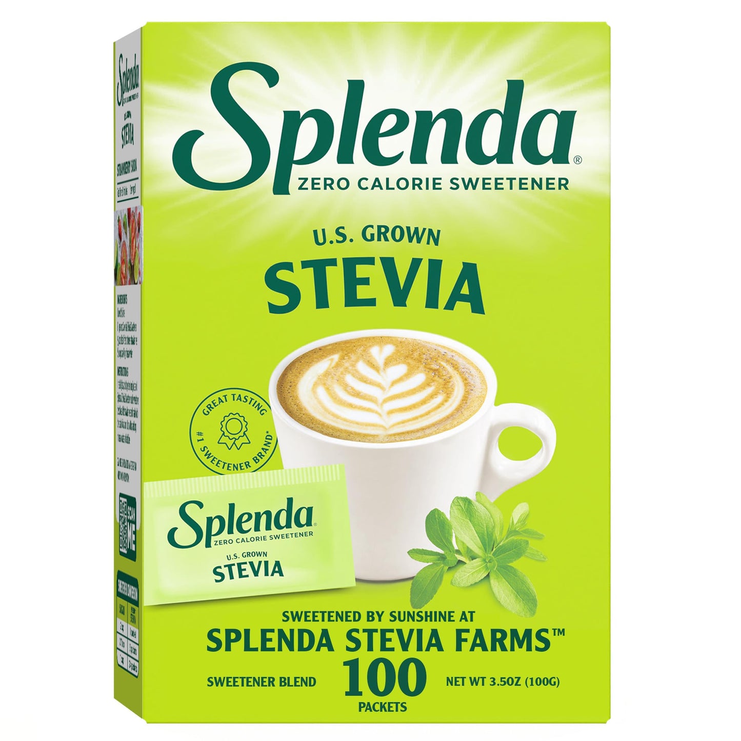 Splenda Stevia Zero Calorie Sweetener, Sugar Substitute Packets, 100 Count (Pack Of 1)