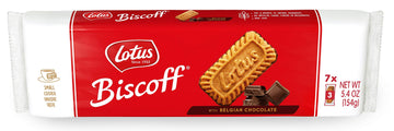 Lotus Biscoff With Chocolate - European Biscuit Cookies - 5.4 Ounce (Pack Of 12) - 7 Three-Packs Per Retail Pack - Non Gmo Proje