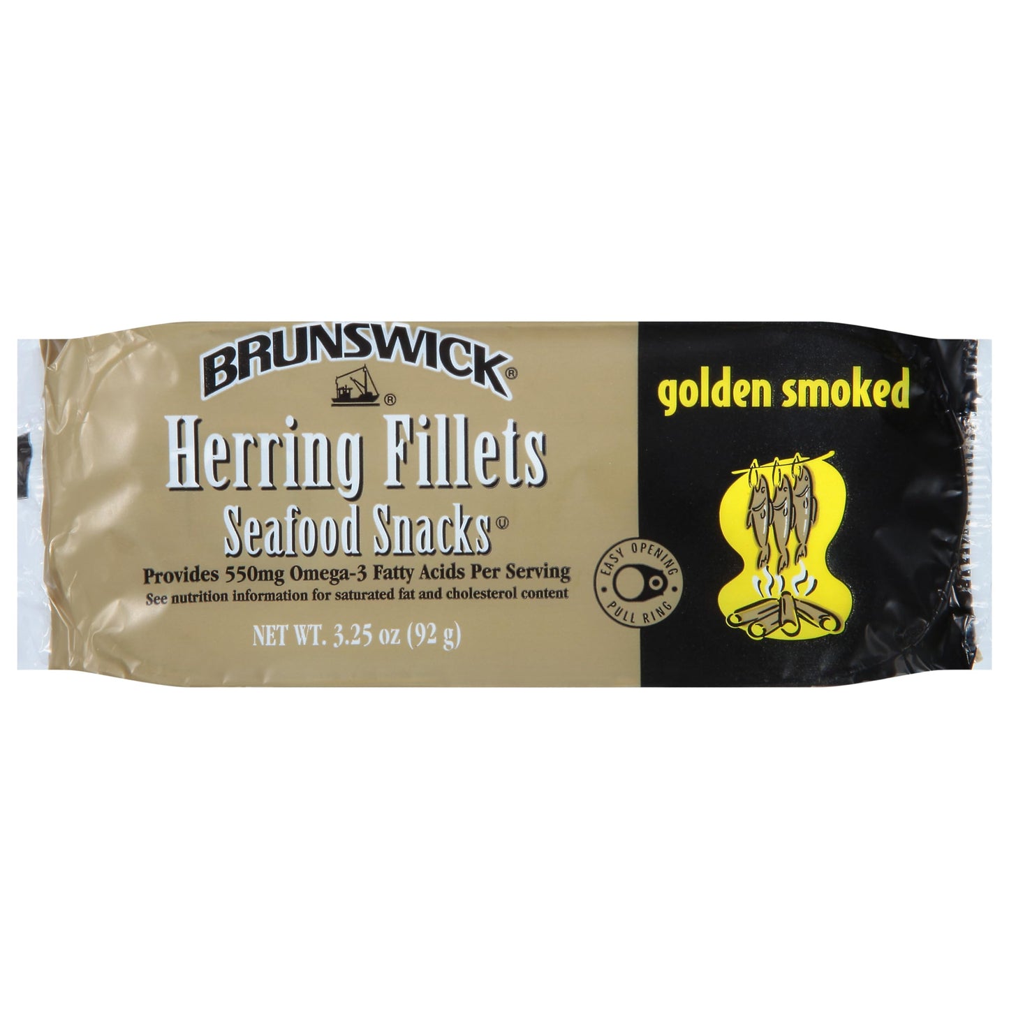 Brunswick Golden Smoked Herring Fillets, Gluten Free, Keto Friendly, 3.25 oz Can (Pack of 12) - 18g Protein per Serving