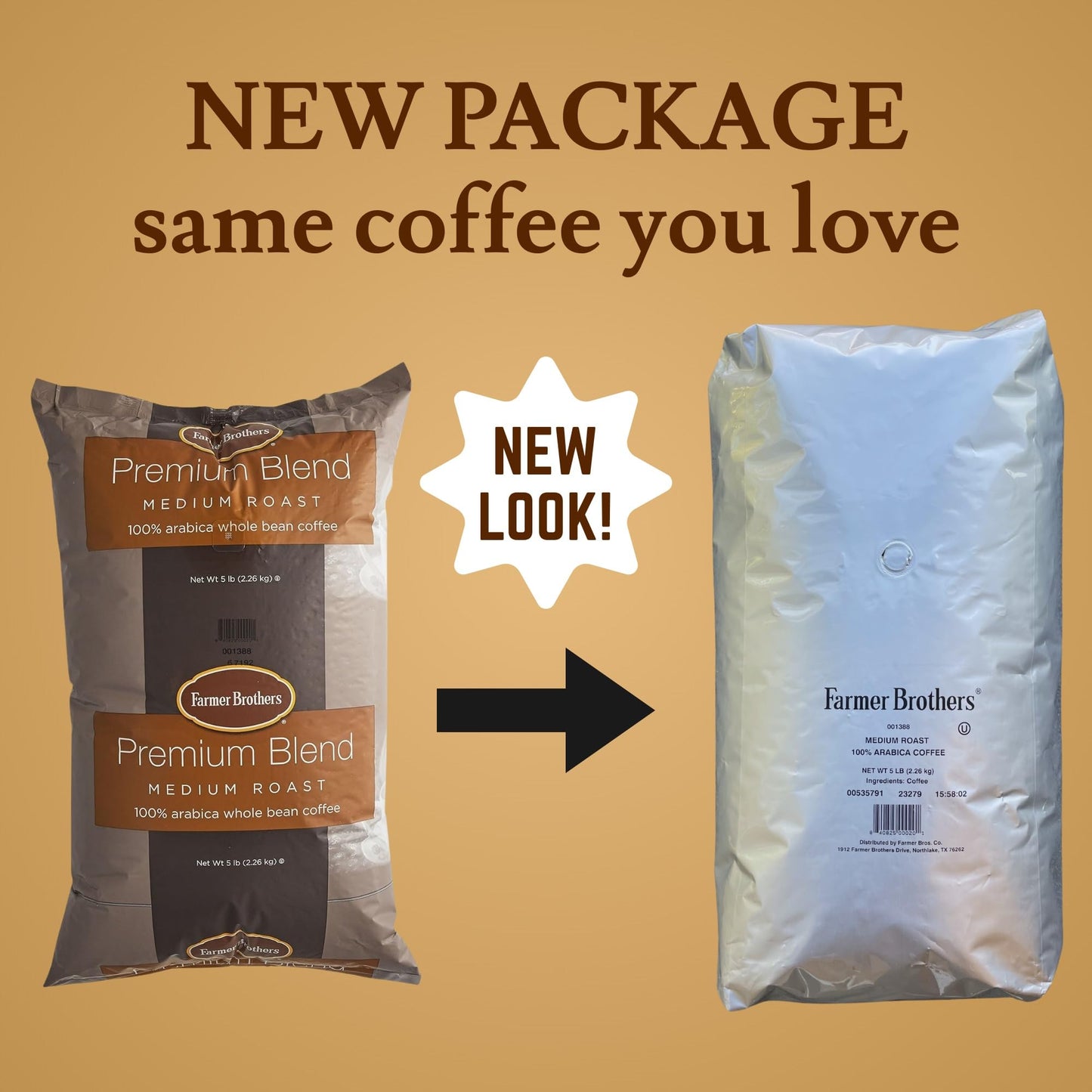 Farmer Brothers Premium Blend 100% Arabica Whole Bean Coffee - 5 Lb. Bag